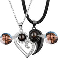 Hidden Memory Projection Silver Necklace Couple Set – A Romantic Keepsake Gift