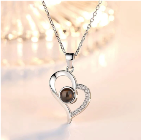 Hidden Memory Projection Silver Necklace – A Romantic Keepsake Gift