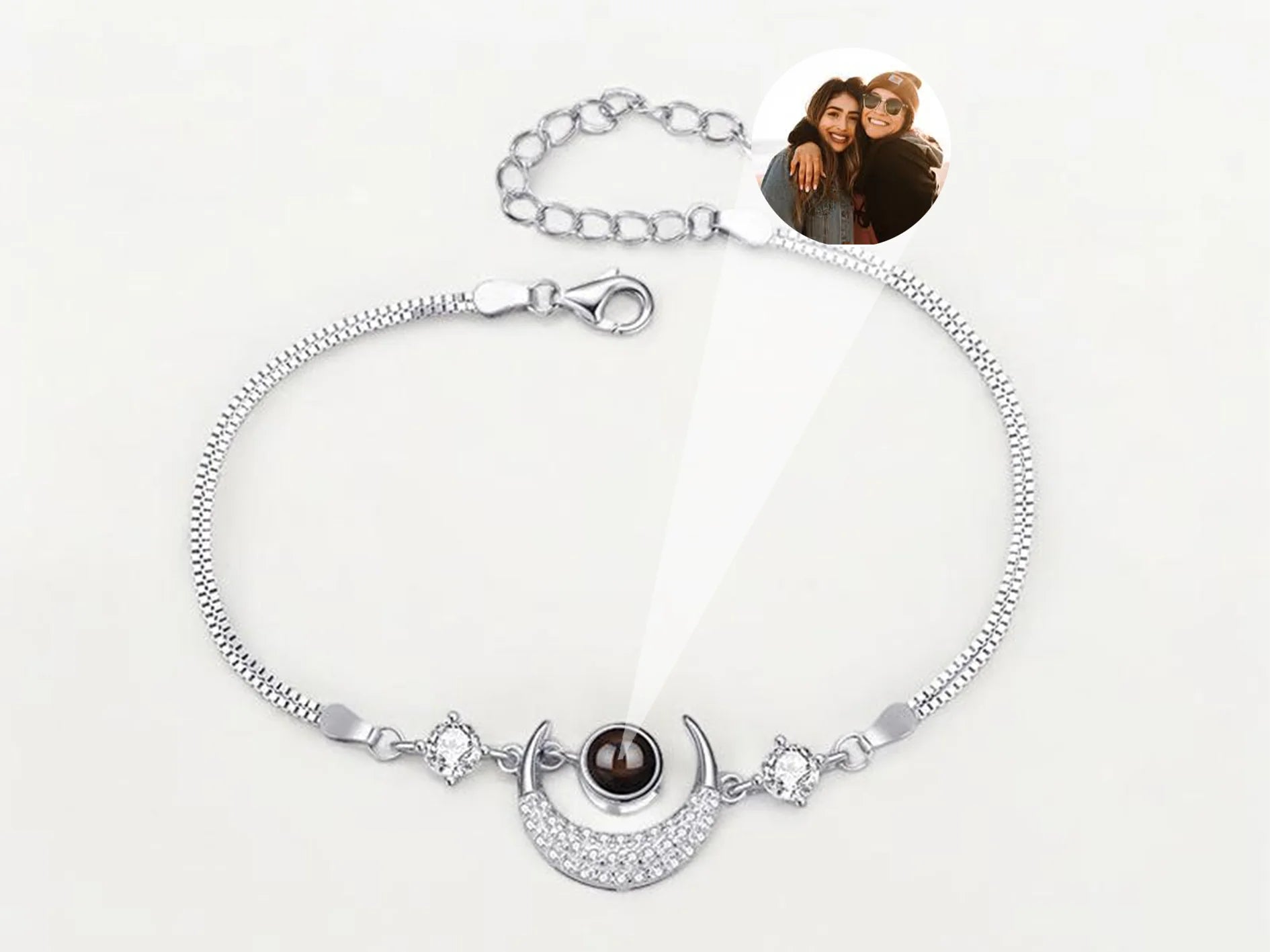 Hidden Memory Projection Silver Bracelet– A Romantic Keepsake Gift