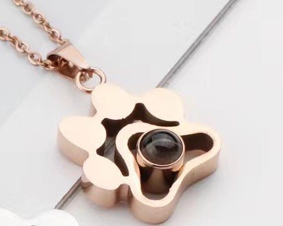 Hidden Memory Projection Silver Necklace – Pet Keepsake Gift