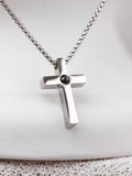 Hidden Memory Projection Silver Necklace – Christian cross Keepsake Gift