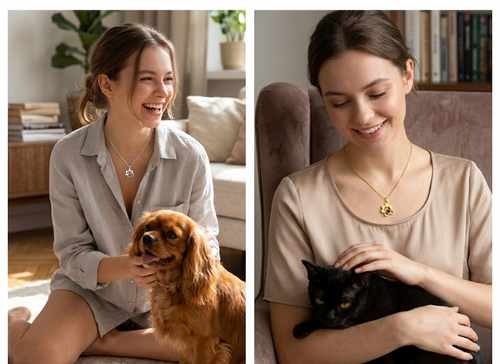 Hidden Memory Projection Silver Necklace – Pet Keepsake Gift