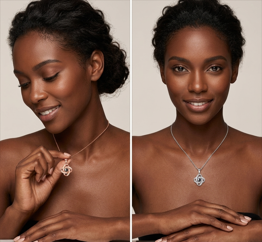 Hidden Memory Projection Silver Necklace – A Romantic Keepsake Gift