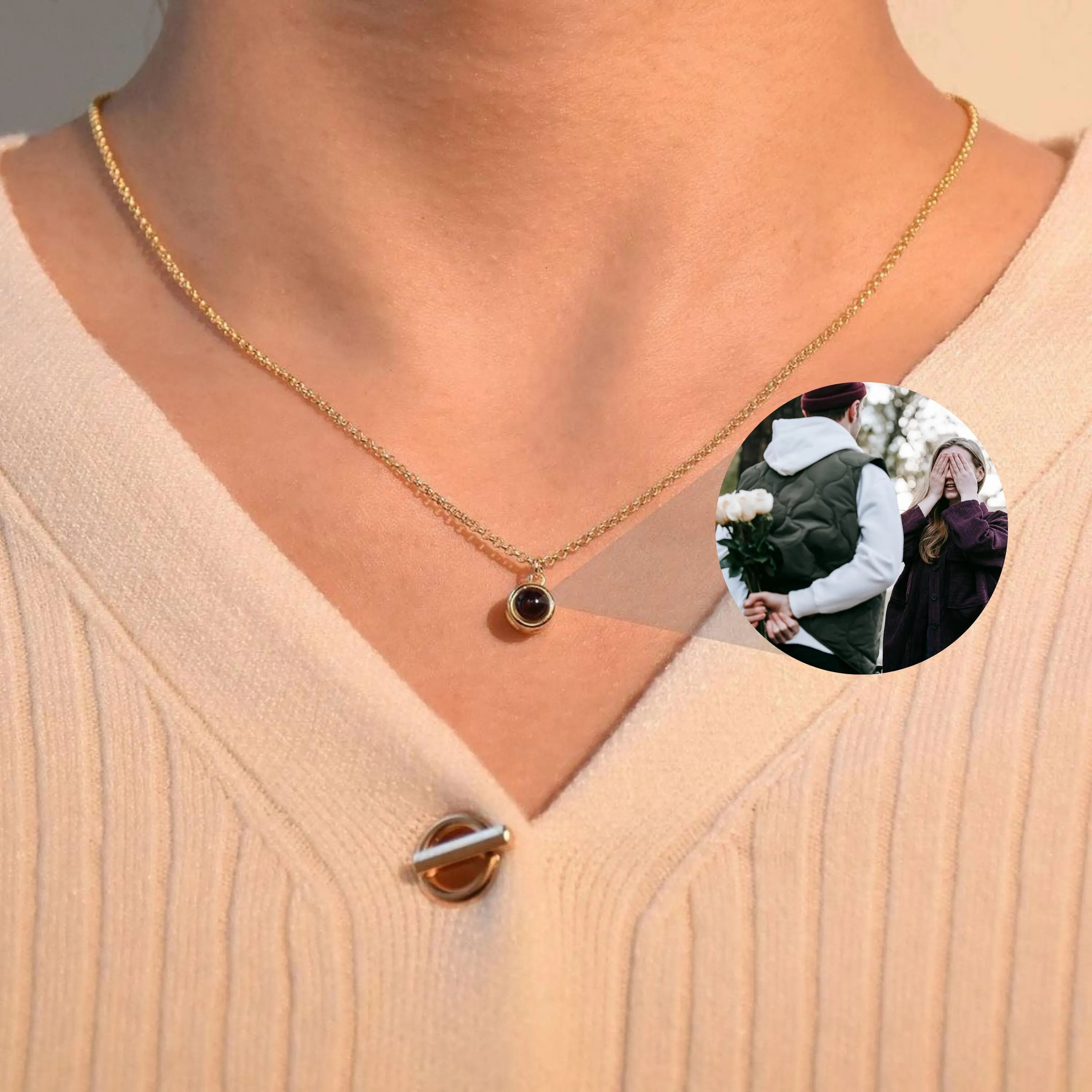 Hidden Memory Projection Silver Necklace – Keepsake Gift