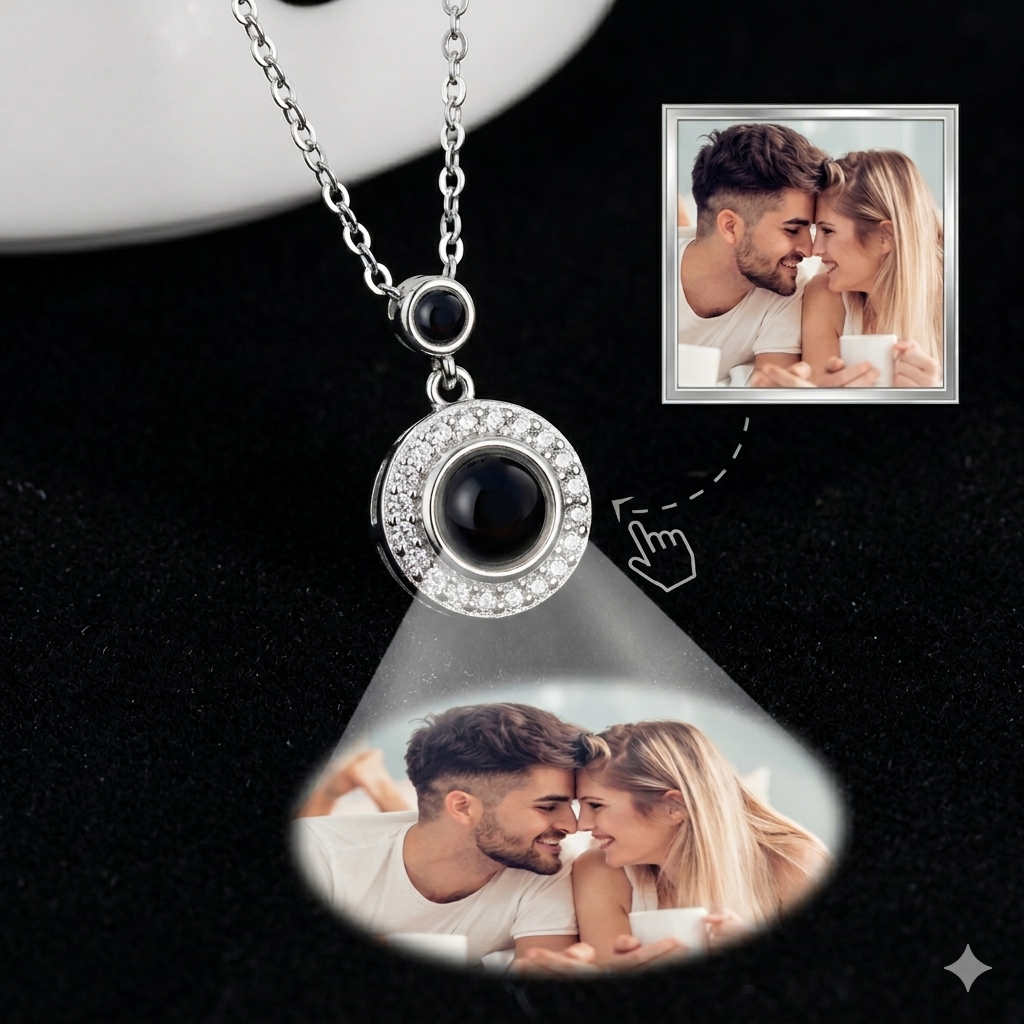Hidden Memory Projection Silver Necklace – Keepsake Gift