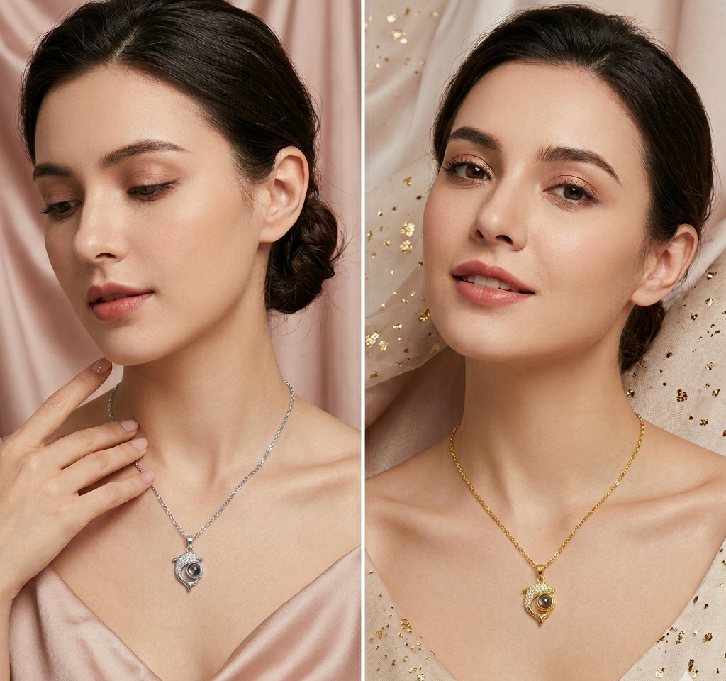 Hidden Memory Projection Silver Necklace – A Romantic Keepsake Gift