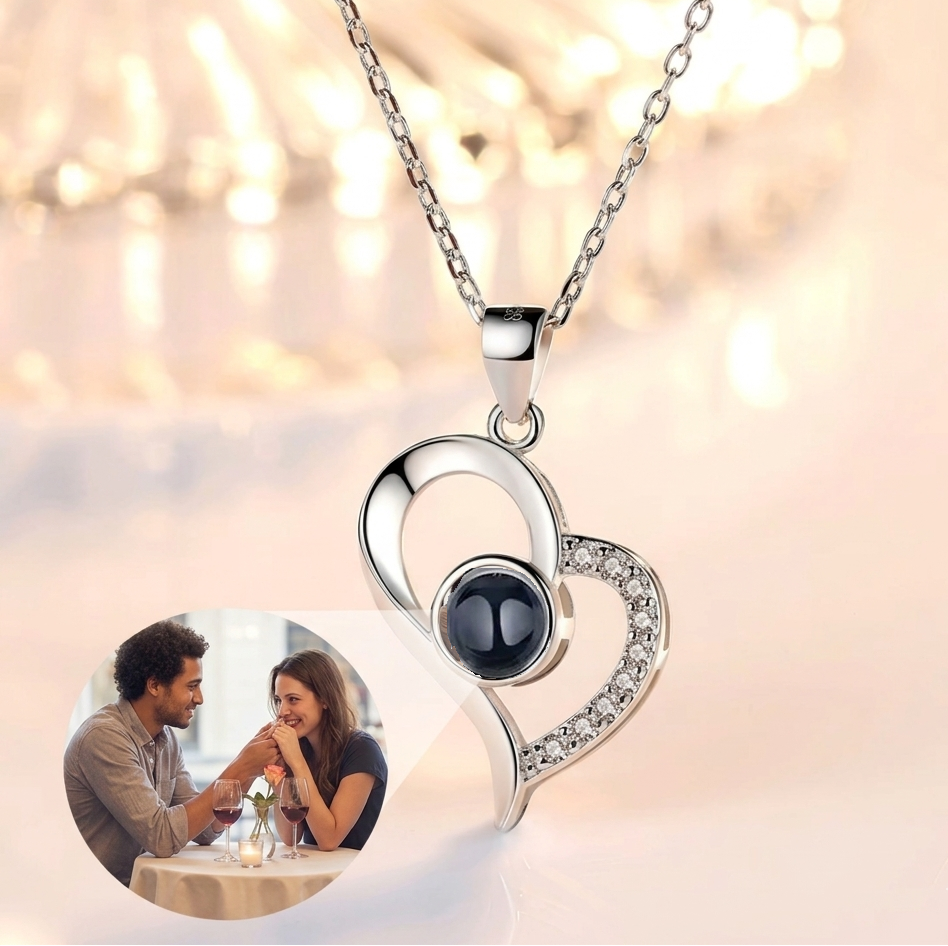 Hidden Memory Projection Silver Necklace – A Romantic Keepsake Gift