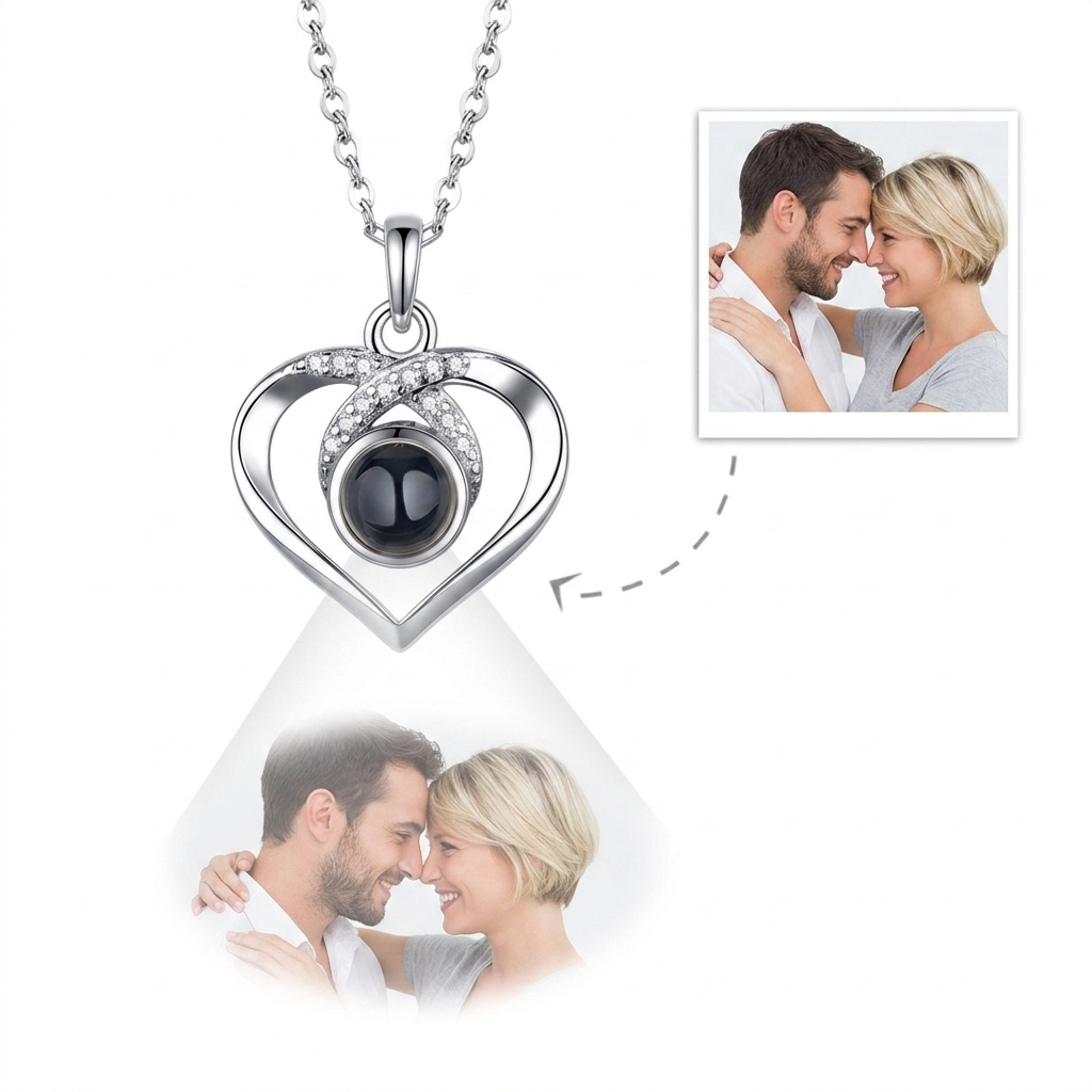 Hidden Memory Projection Silver Necklace – A Romantic Keepsake Gift