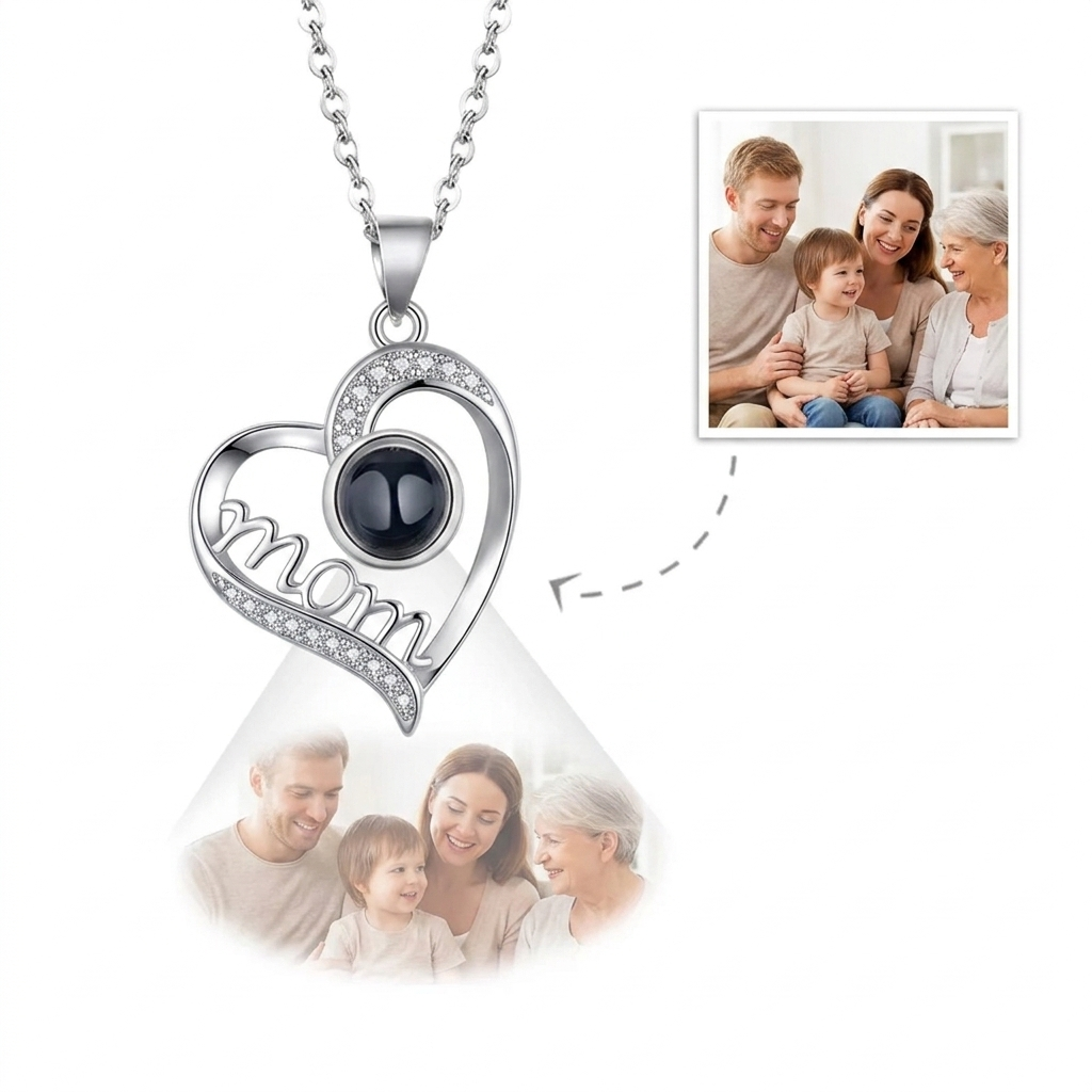 Hidden Memory Projection Silver Necklace – Mother Keepsake Gift