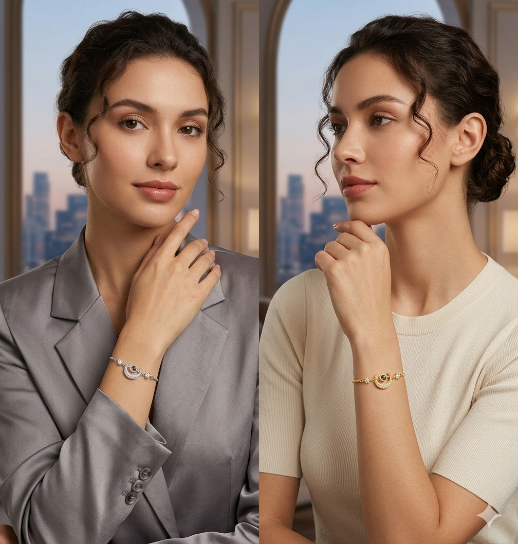 Hidden Memory Projection Silver Bracelet– A Romantic Keepsake Gift